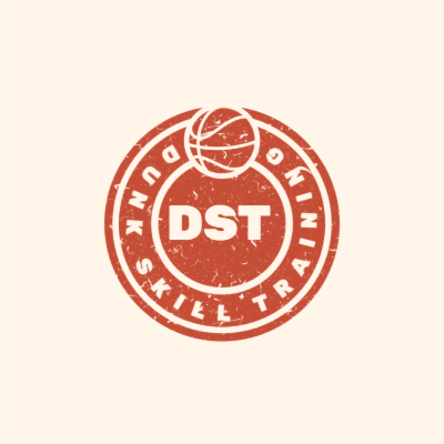 grunge vintage circle text and basketball 