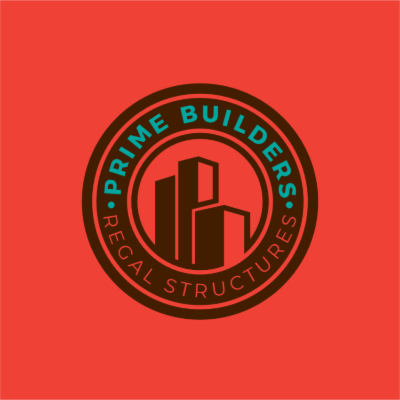 abstract buildings in circular badge text