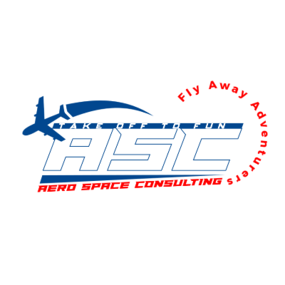 airplane flying over initials and text