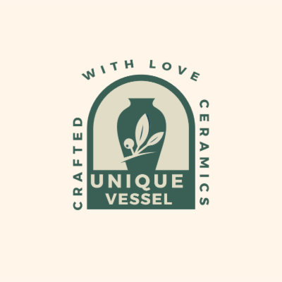 olive branch in ceramic pot and arch shaped