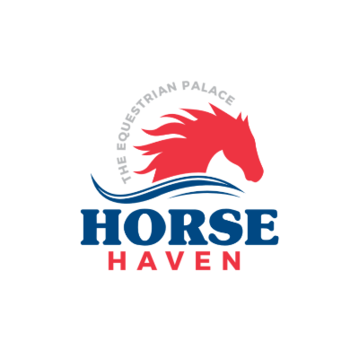 silhouette of horse head and wave in circle text
