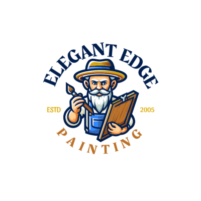 illustrative bearded man artist holding canvas and brush