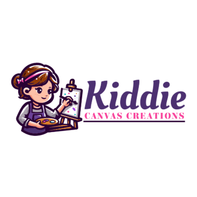 Cute cartoon illustration of a young artist painting