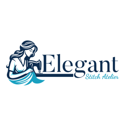 Illustration elegant tailor using a sewing machine