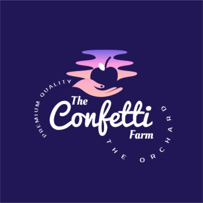 apple silhouette in palm and gradient swirl