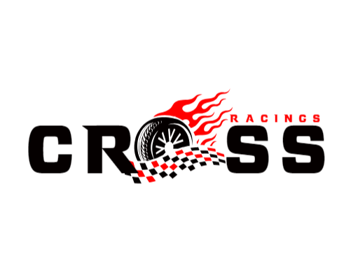 sports logo tire on flame with racing flag