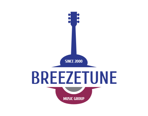 create an entertainment logo acoustic guitar