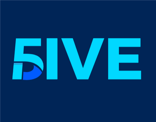 alphabets logo online Five with number 5