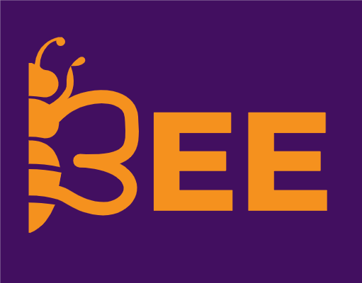 make an alphabets logo half bee in text
