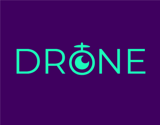 flying drone in text