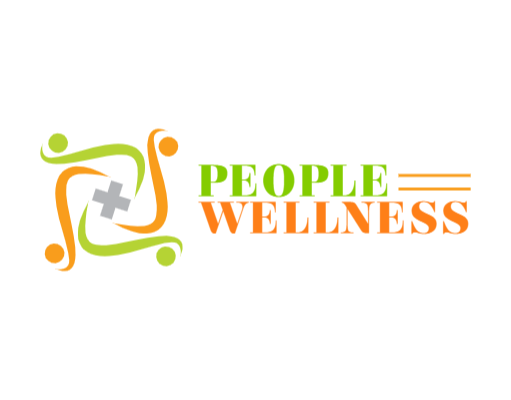 community logo abstract people around cross