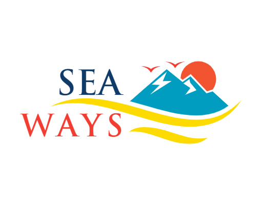 tour logo maker mountain with sun and birds