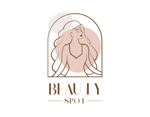 beauty logo template woman standing in frame