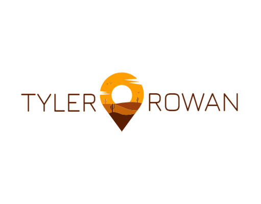 travel agency logo symbol desert in map marker