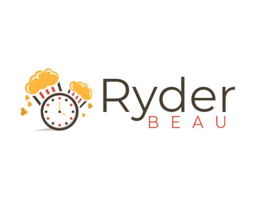 theater logo clock with popcorn