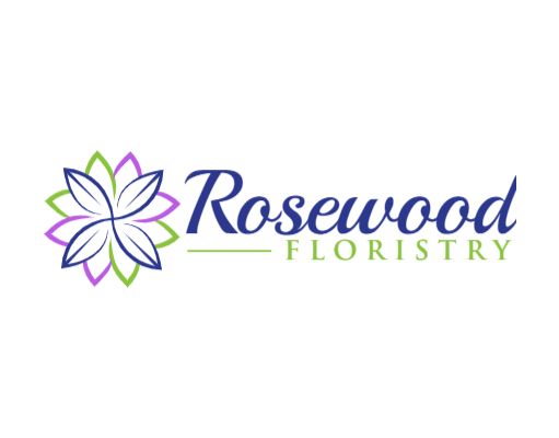 florist logo leaves with colorful flower