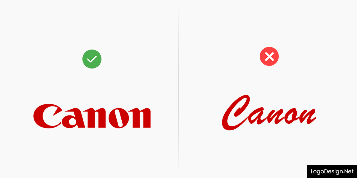 Canon vs Canon logo Font Canon vs Canon logo Font