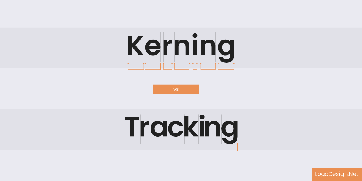 Showing kerning and tracking in their respective texts Showing kerning and tracking in their respective texts