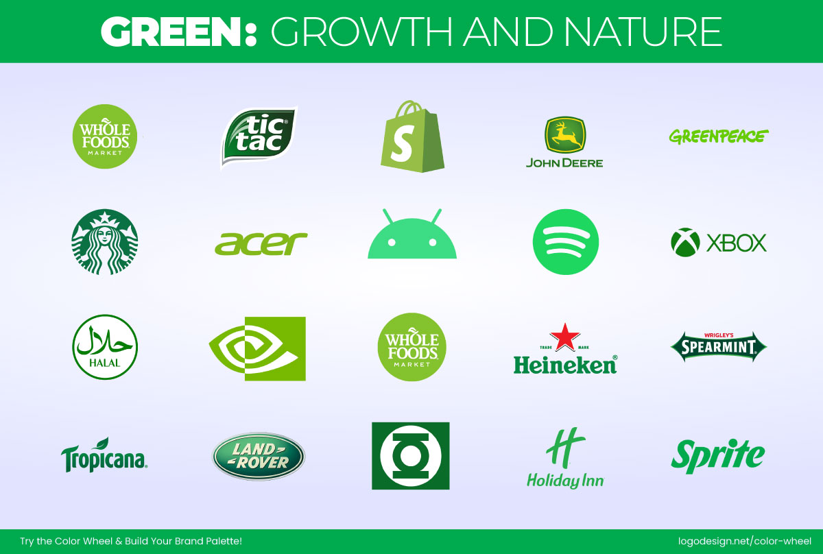 Green – Associated with Growth and Nature Green – Associated with Growth and Nature