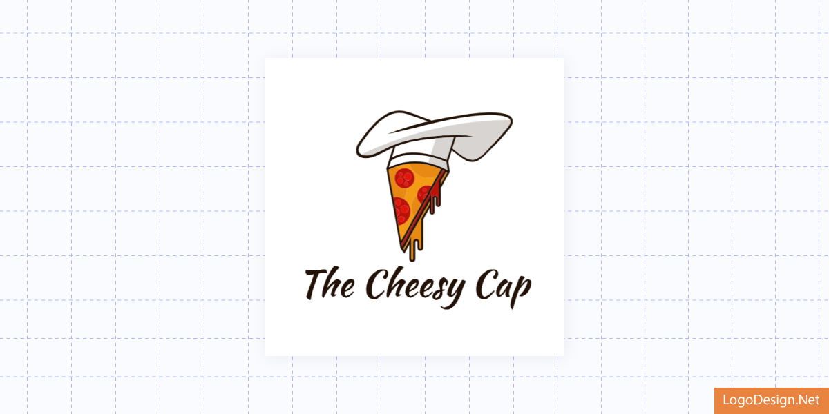 The Cheesy Cap Logo concept, where a Pizza slice is wearing a chef’s hat The Cheesy Cap Logo concept, where a Pizza slice is wearing a chef’s hat