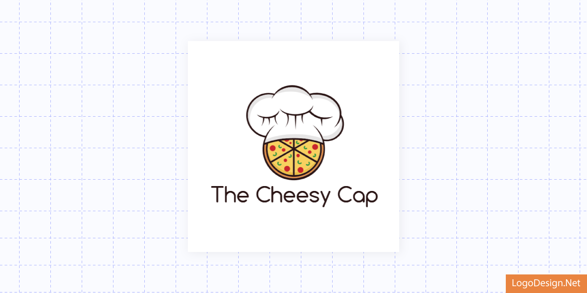 This is another Cheesy Cap logo with a full Pizza wearing a chef’s hat This is another Cheesy Cap logo with a full Pizza wearing a chef’s hat