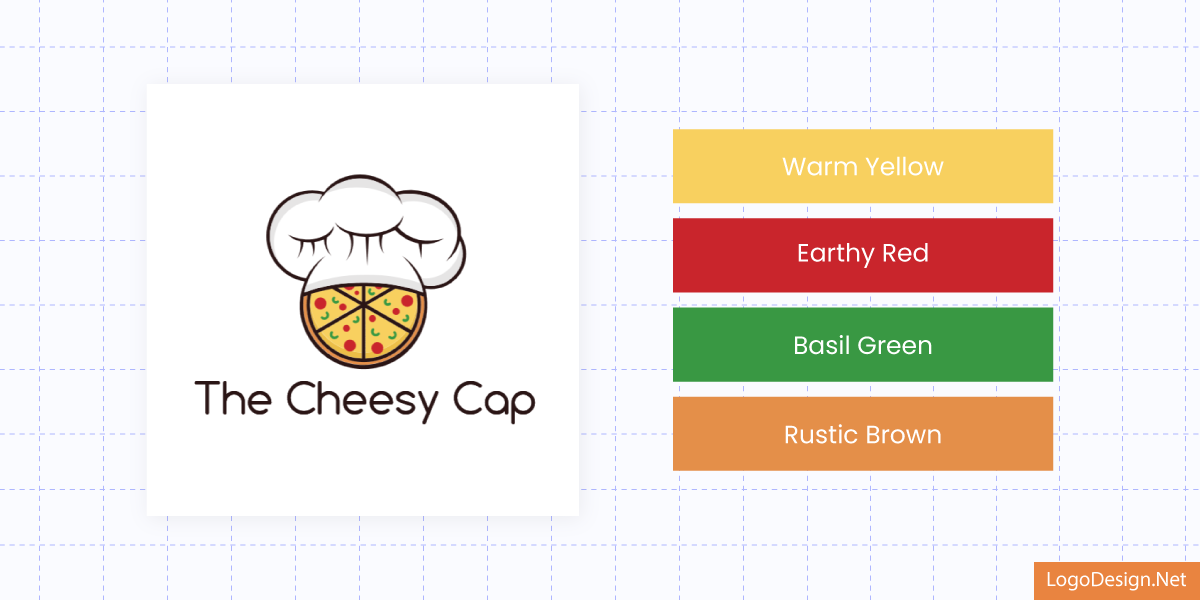 In two frame, one shows the Cheesy Cap logo, and the other shows a color palette In two frame, one shows the Cheesy Cap logo, and the other shows a color palette