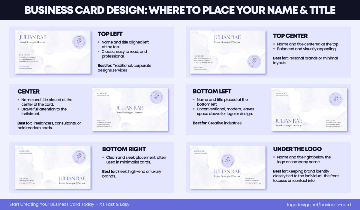 How to Position Your Name and Title on a Business Card How to Position Your Name and Title on a Business Card