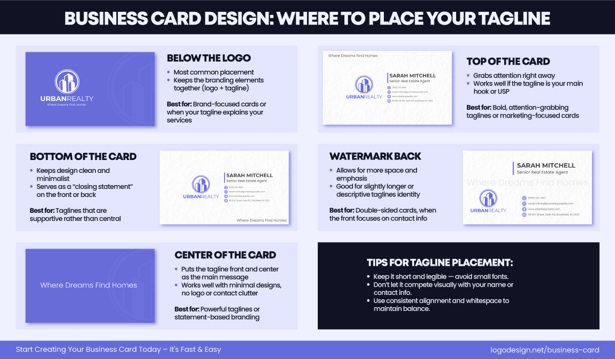 How to Position Your Tagline on a Business Card How to Position Your Tagline on a Business Card