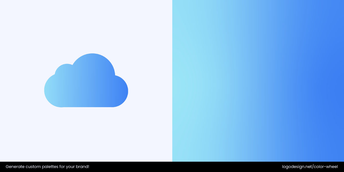 Apple’s iCloud logo uses a blue‑white gradient to suggest clarity and connection