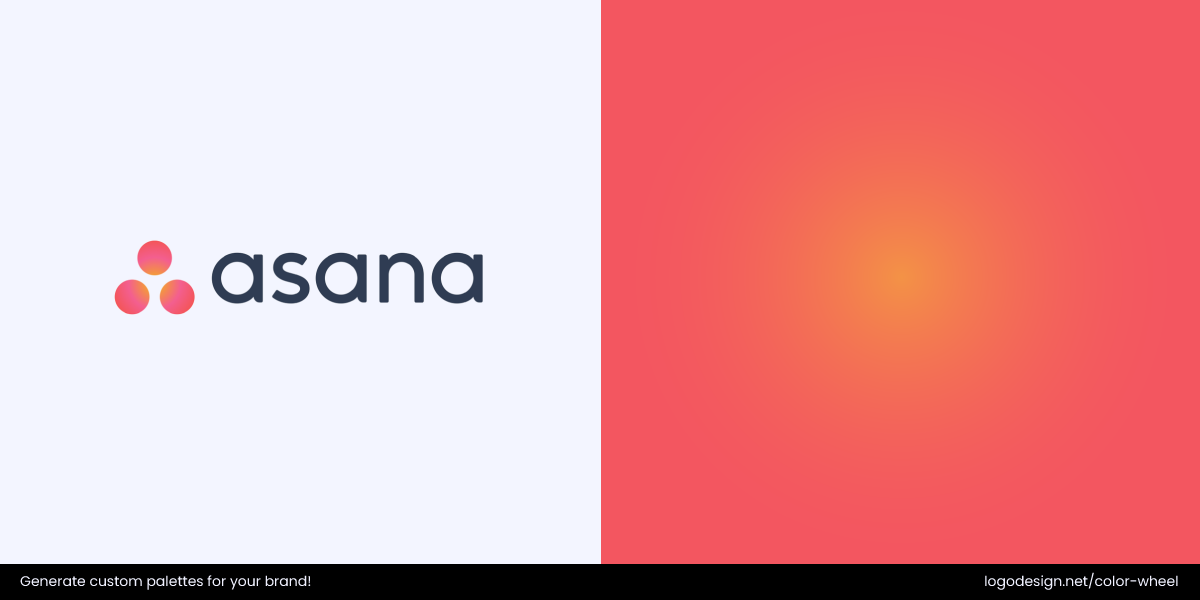 Asana uses a soft pink‑orange gradient to evoke warmth and collaboration