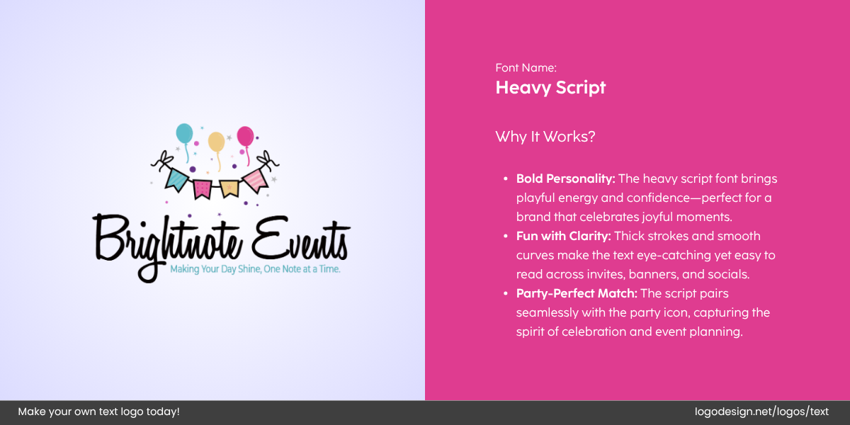 Brightnote Events Logo Font and Typography Brightnote Events Logo Font and Typography