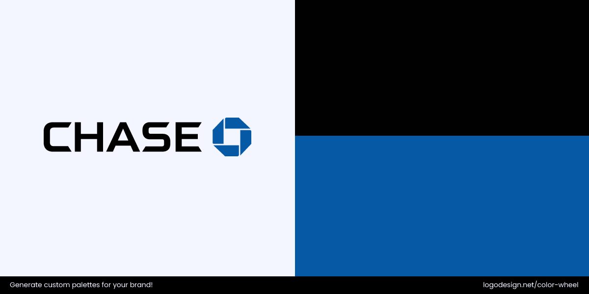 Chase uses blue and black to convey trust, stability, and strength