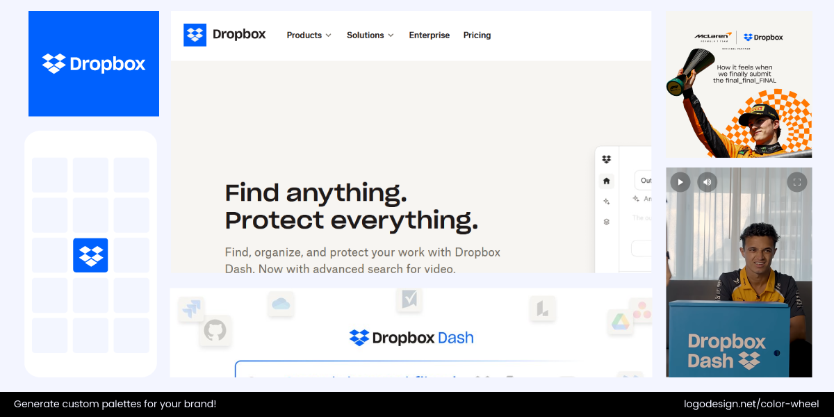 How Dropbox applies its flat logo across various platforms