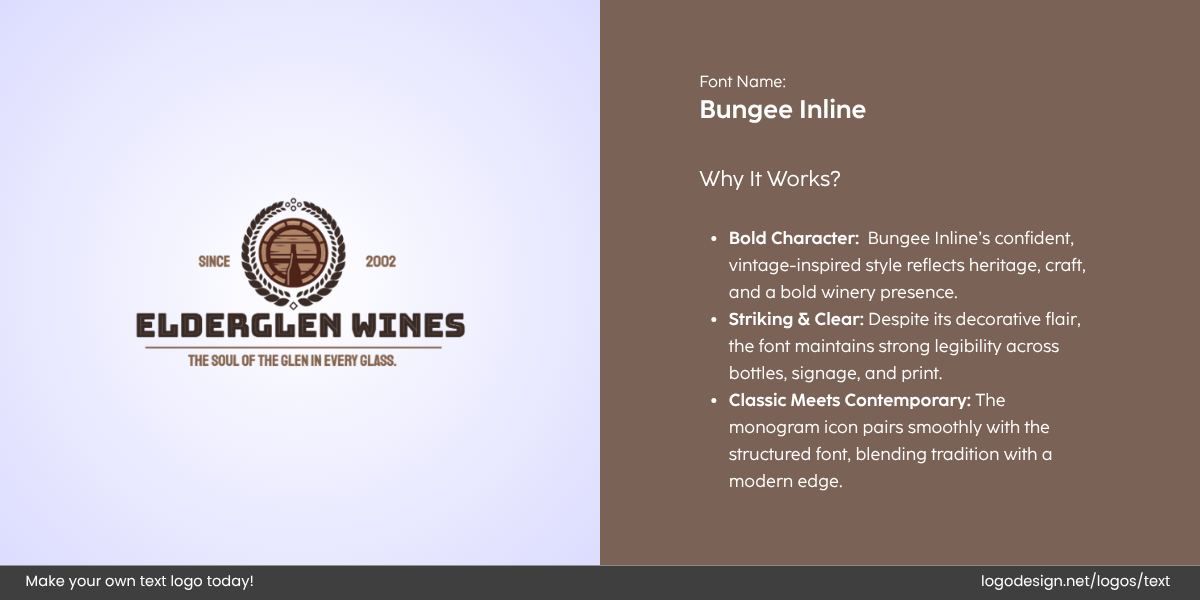 Elderglen Wines Logo Font and Typography Elderglen Wines Logo Font and Typography