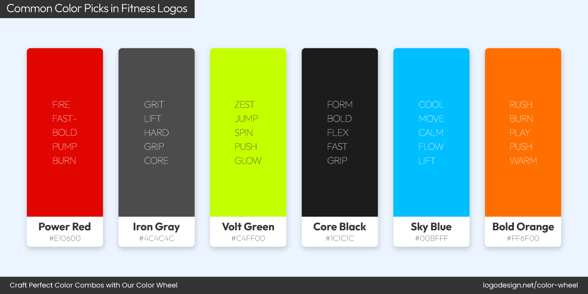 Fitness Color Palette Fitness Color Palette