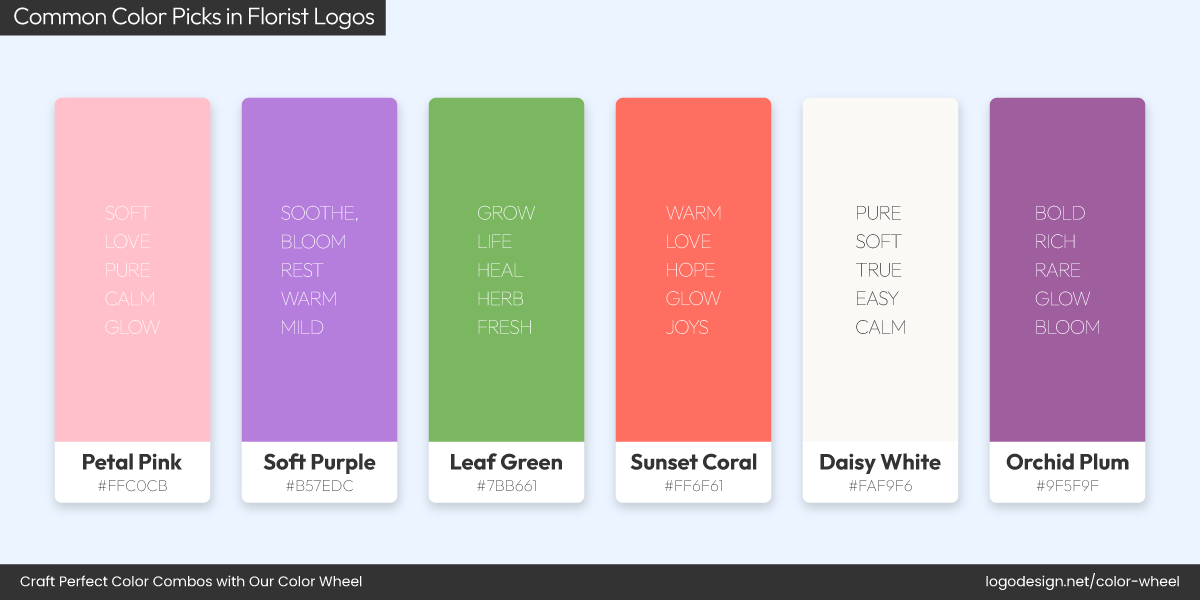 Florist Color Palette Florist Color Palette