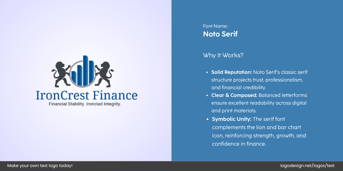 IronCrest Finance Logo Font and Typography IronCrest Finance Logo Font and Typography