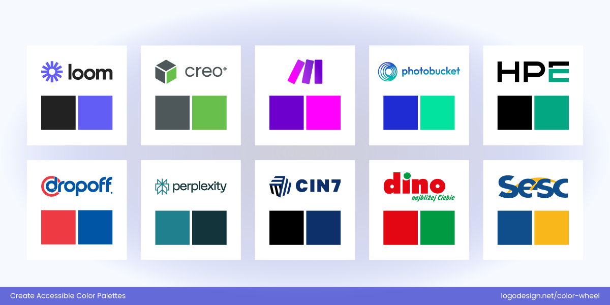 Logos with accessible color combinations Logos with accessible color combinations