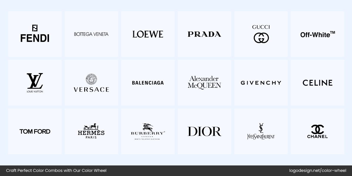 Luxury Fashion Brands with Black and White Logos Luxury Fashion Brands with Black and White Logos