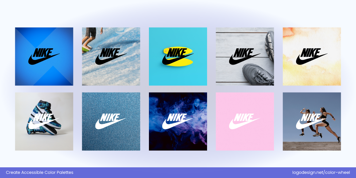 Nike’s logo adapts its colors to stay visible on any background Nike’s logo adapts its colors to stay visible on any background