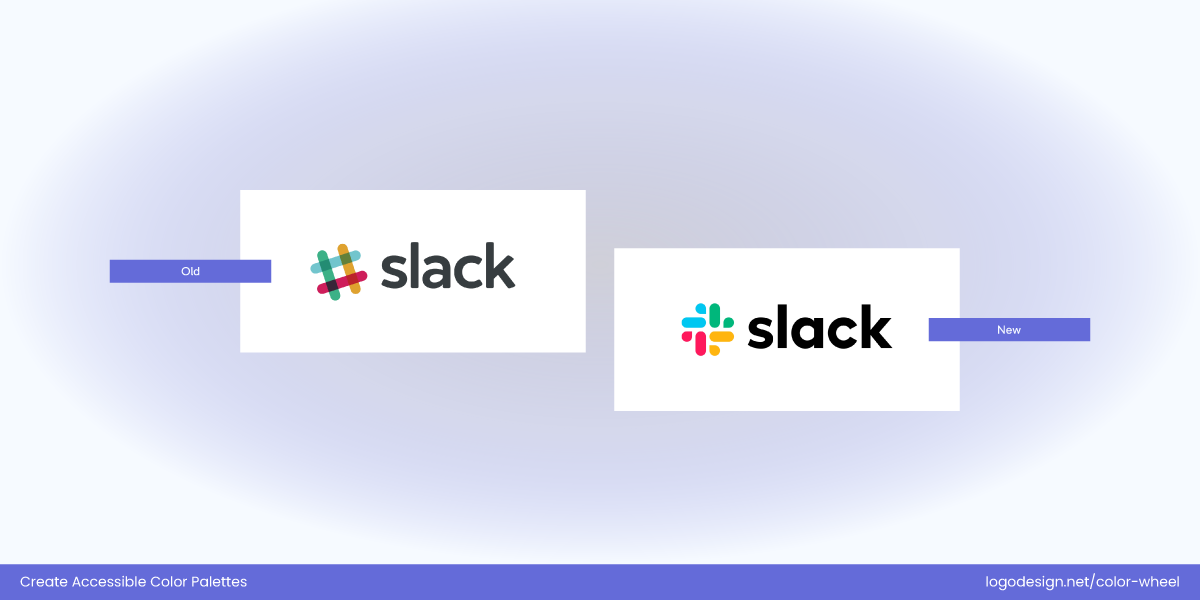 Slack logo with complex and simplified color palettes Slack logo with complex and simplified color palettes