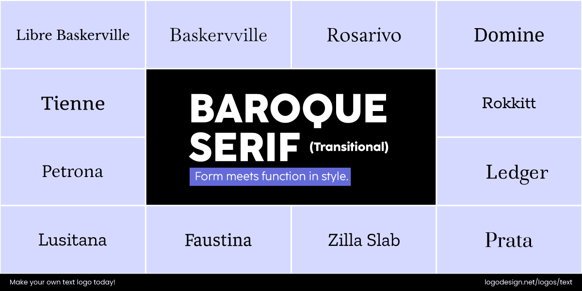 Transitional Serifs Transitional Serifs