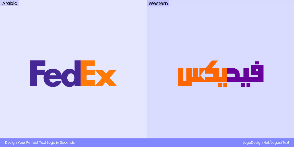 FedEx Wordmark in different scripts