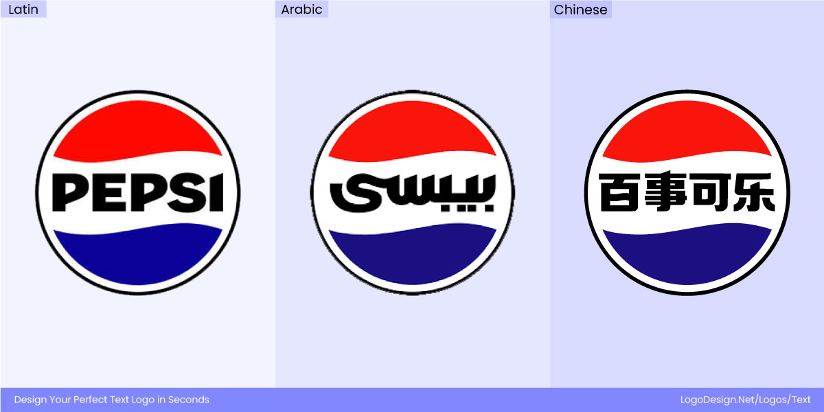 Pepsi Logo in different scripts