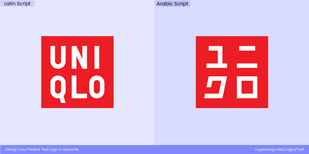 uniqlo Wordmark in different scripts