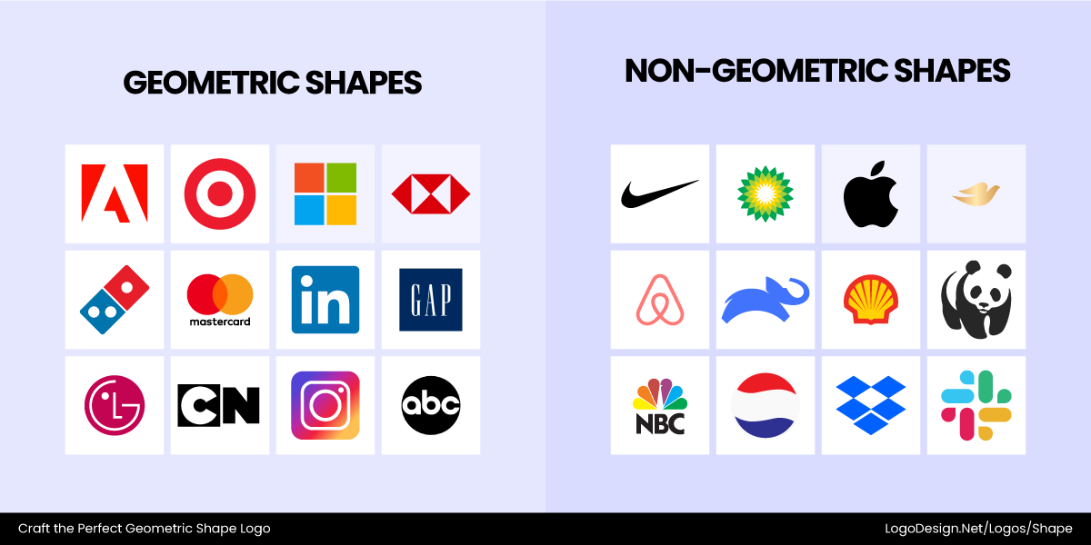 Geometric Shapes vs Non Geometric logo