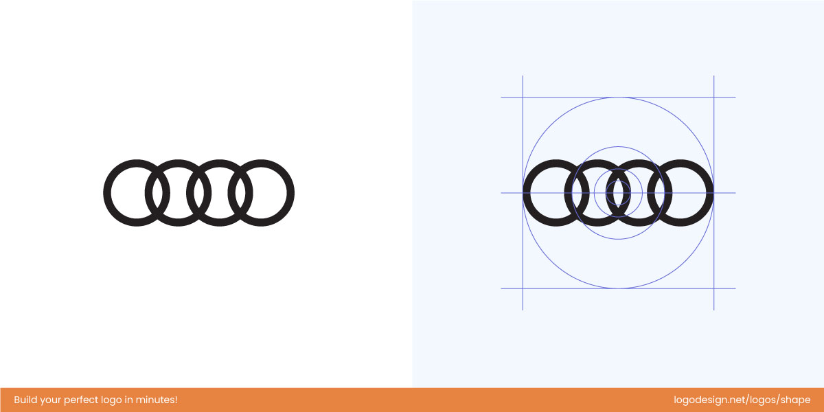 Audi Logo on Golden Ratio