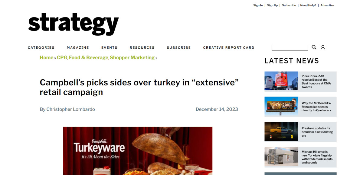 Campbells Sides Season Holiday Campaign