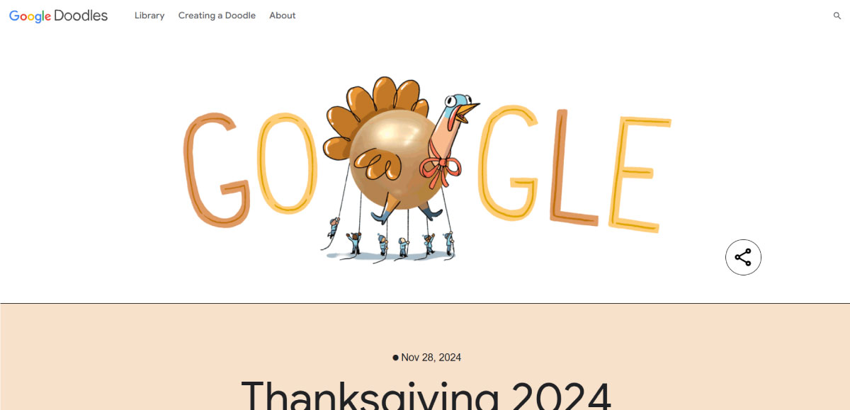 Google Thanksgiving Logo Doodle