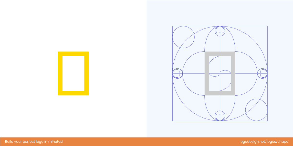 National Georaphic Logo on Golden Ratio